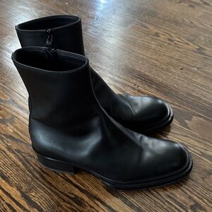 Alexander McQueen Black Leather Ankle Boots